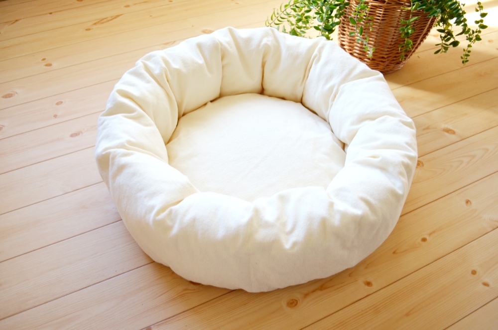 100%オーガニックコットン高級羽毛のペットベッド