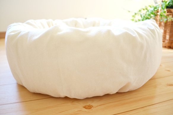 100%オーガニックコットン高級羽毛のペットベッド ワンちゃん