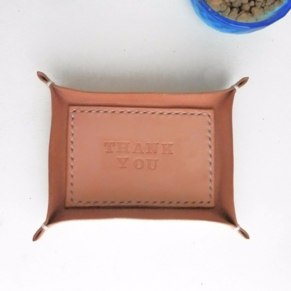 【刻印無料】 レザートレイミニ・leather tray(ナチュラル) 1枚目の画像