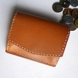 【試作品販売】横型コインケース coin purse(キャメル) 1枚目の画像