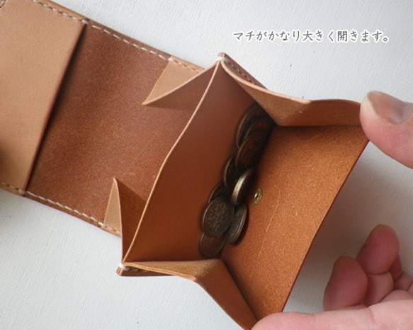【試作品販売】横型コインケース coin purse(キャメル) 3枚目の画像