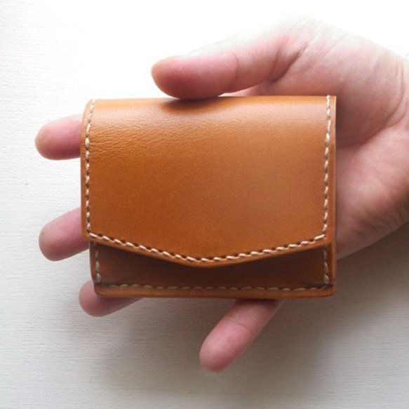 【試作品販売】横型コインケース coin purse(キャメル) 5枚目の画像