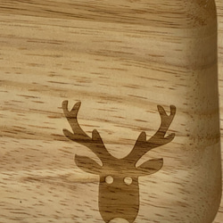 【雑貨】刻印入り　天然木のウッドトレー　Mサイズ：20㎝×30㎝【Deer Horn Nature...】 3枚目の画像