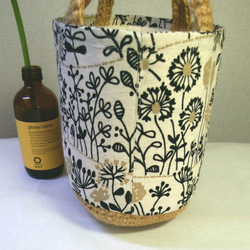 麻糸と布のバッグ　野の花 2枚目の画像