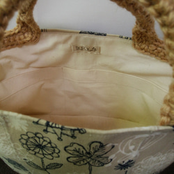 麻糸と布のバッグ　切り花 3枚目の画像