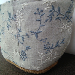 麻糸と布のバッグ　カズラ  ブルー 6枚目の画像