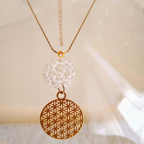 神聖幾何学 フラーレン水晶 フラワーオブライフ ネックレス ネックレス