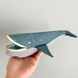 ★みーたん☆です★クジラポーチ（ミニサイズ）☆水色 ☆みーたん☆様専用です☆クジラポーチ（ミニサイズ）☆水色
