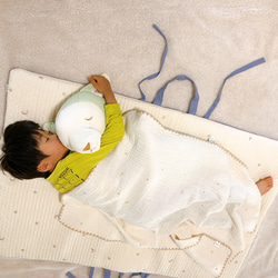 人気　韓国イブル　お昼寝布団　月　星　キルティングマット　刺繍　80×120 青 8枚目の画像