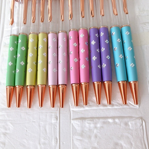 新作 パステルカラー 花柄 ハーバリウムボールペン 6色 12本