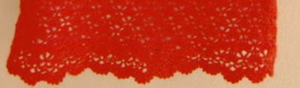 真っ赤な極細モヘアかぎ針編みベスト 6枚目の画像