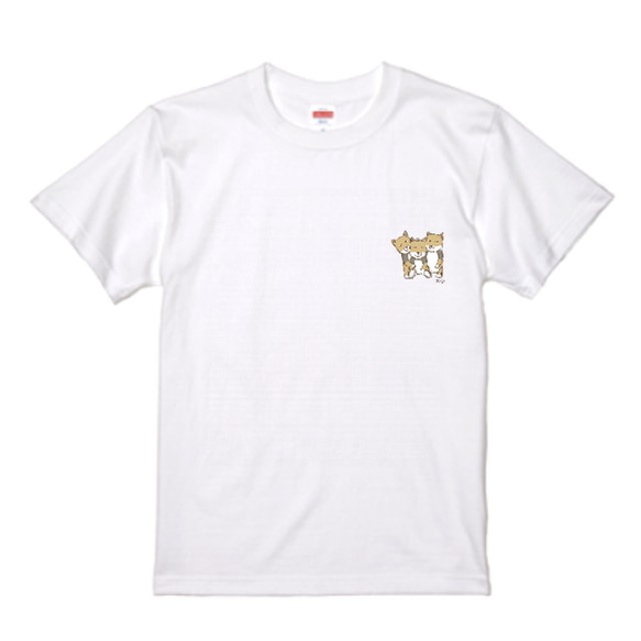 ムギュと、チベスナ　Tシャツ 5.3oz ホワイト 2枚目の画像