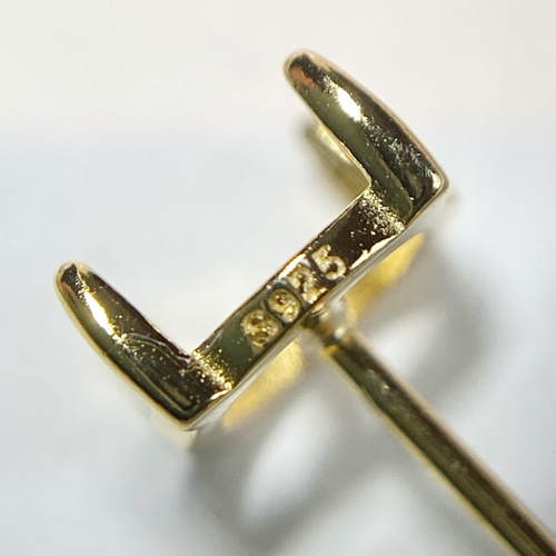 1ペア/2ピース】4本爪ピアスポスト空枠＆キャッチ カボション6mm用