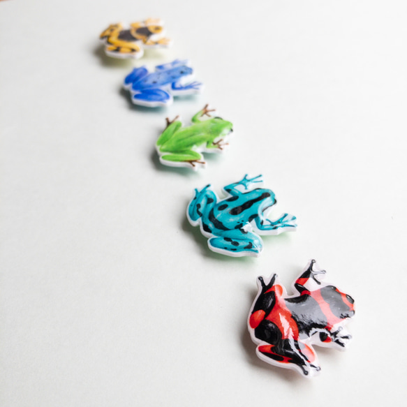 カエルのマグネットブローチorカエルピンバッジ ピンバッチ