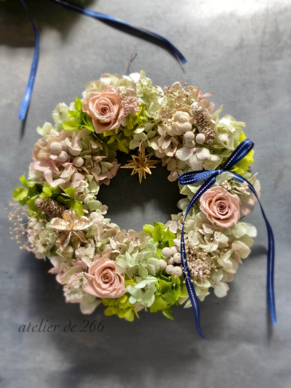 No.1 プリザーブドフラワー冬のリース　 　　　 クリスマスリース No.1 プリザーブドフラワー冬のリース クリスマスリース クリスマス