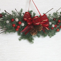 【一点もの】小枝とヒムロ杉のクリスマススワッグ 2枚目の画像