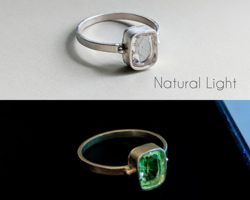 ハイアライトオパールの覆輪リング / 天然石・Silver950 指輪・リング