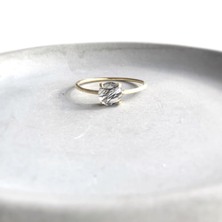 天然石　スリランカ産　トルマリンクォーツ　ラウンド　爪留めリング　指輪　silver925 18kgp 3枚目の画像
