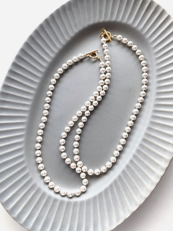 necklace  ♥︎  数量限定　♥︎  貝パール×ゴールド　ネックレス 4枚目の画像