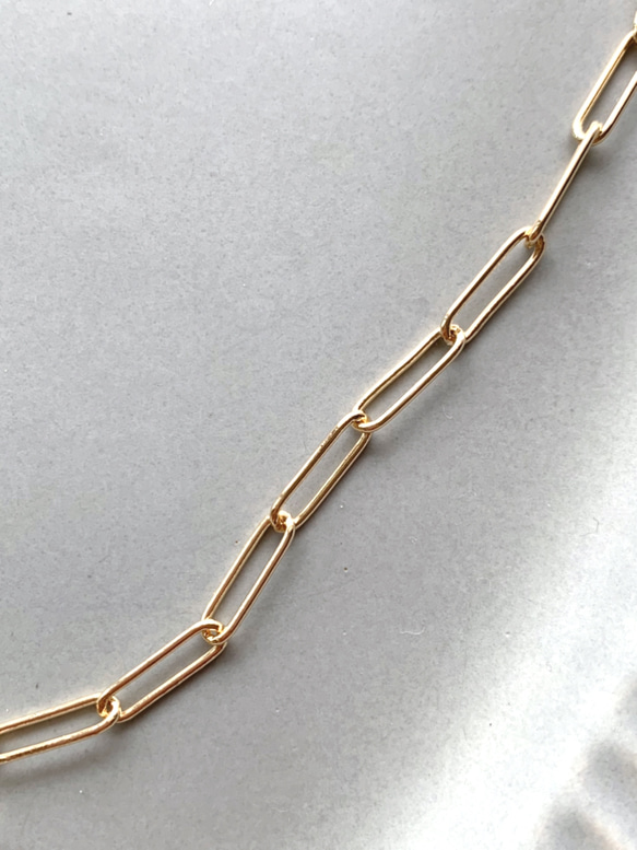 necklace  ♥︎ 数量限定　♥︎ バロックパール×マンテル留めチェーンネックレス　ゴールド 4枚目の画像
