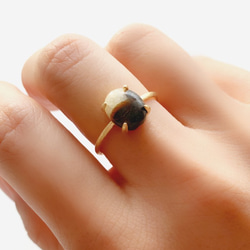 天然石　マダガスカル産　セプタリアン　爪留めリング　指輪　ヒーリングストーン　silver925  18KGP 4枚目の画像