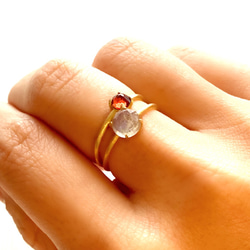 天然石　宝石級 モザンビーク産 ガーネット  一粒リング 指輪 5枚目の画像