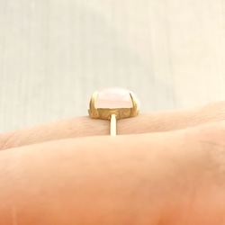 天然石　ローズクォーツ　爪留めリング　指輪 4枚目の画像