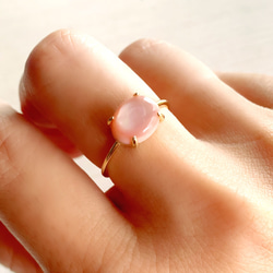 高品質　ピンクシェル　AAA  爪留めリング　指輪 1枚目の画像