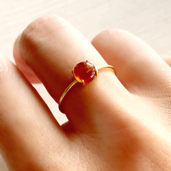 ◆再入荷◆ 天然石　バルティックアンバー　天然琥珀　爪留めリング　指輪 1枚目の画像