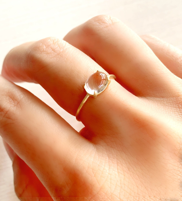 天然石　天然クリスタル　AAA  爪留めリング　指輪 1枚目の画像