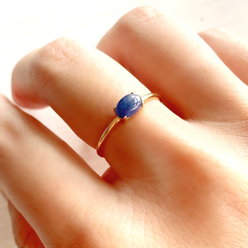 天然ブルーサファイアの指輪 Natural Blue Sapphire Ring 9 月の誕生石 ブルー サファイア 婚約指輪 ブルー ジェムストーン