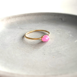 天然石　ケニア産　ピンクサファイア　AAA  爪留めリング　指輪 1枚目の画像