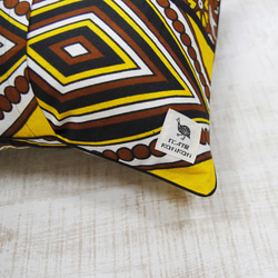 カンガのクッションカバー（ アフリカ布 ）45×45 アフリカンプリント 3枚目の画像