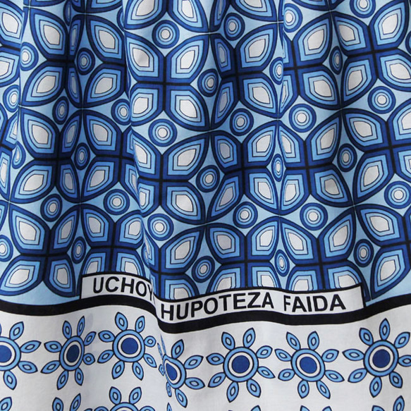 アフリカ布のギャザースカート（カンガスカート）軽い 涼しい 夏スカート 2枚目の画像