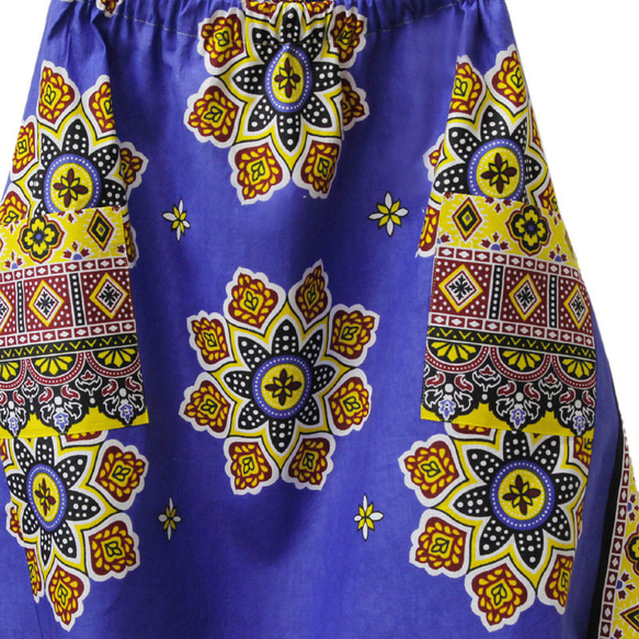 アフリカ布のバルーンスカート（カンガスカート）コクーンスカート 大人かわいい 春スカート 3枚目の画像