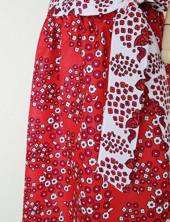 【アフリカ布のギャザースカート】サッシュベルト付き 3枚目の画像