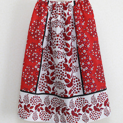 【アフリカ布のギャザースカート】サッシュベルト付き 6枚目の画像