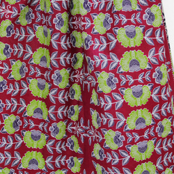 アフリカ布のギャザースカート（カンガスカート）鮮やかな色彩 サッシュベルト付き 4枚目の画像
