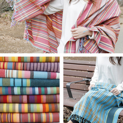 ケニアの綿織物 キコイ　ショール / ストール 7枚目の画像