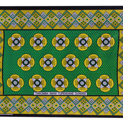 アフリカ布『カンガ』 グリーン × イエロー 4枚目の画像