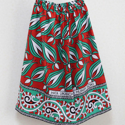 【アフリカ布のギャザースカート】サッシュベルト付き 3枚目の画像