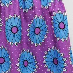 アフリカ布のギャザースカート｜サッシュベルト付き / カンガスカート 2枚目の画像
