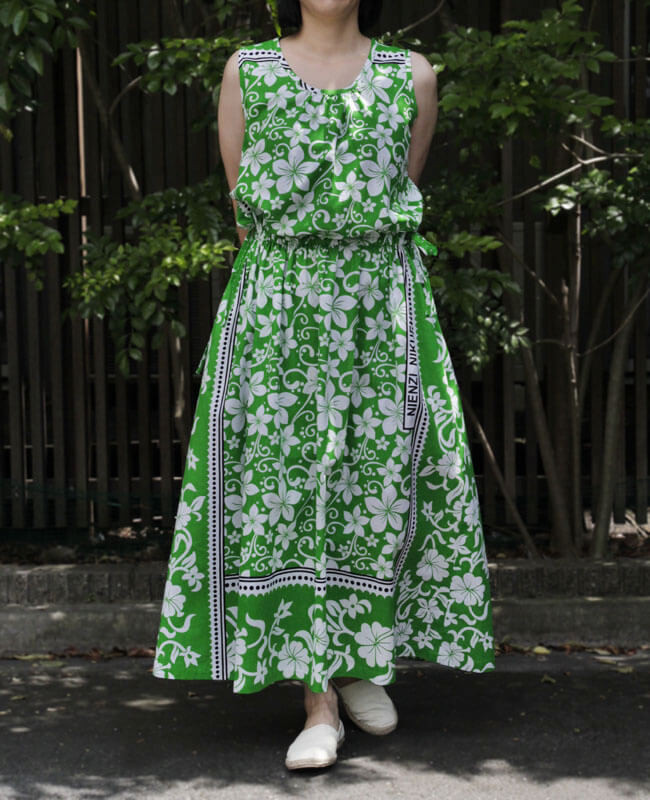 EMODA STRIPE LEAF ミニワンピース ヤシの木柄 ボタニカル柄 ヤシの木柄 EMODA ボタニカル柄 STRIPE ミニワンピース LEAF