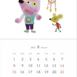 2021猫カレンダー　祝日シール付き　ネコカレンダー　壁掛けタイプ　カレンダー　猫 4枚目の画像