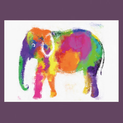インド象ポスター カラフルな象のプリント 3枚目の画像