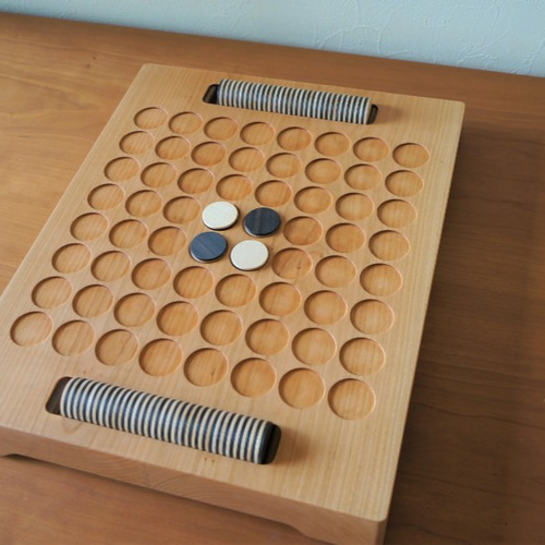 無垢材 木製オセロ/リバーシ 4×4/ 無垢ウォールナット ボードゲーム