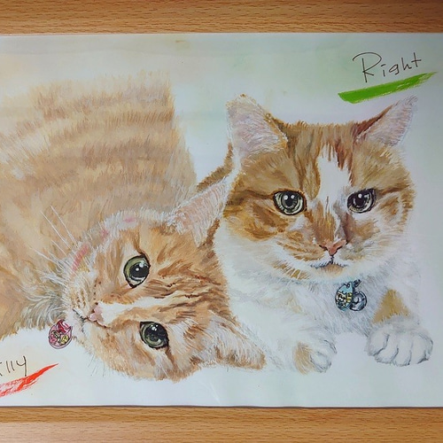 ペット 猫 犬 似顔絵 描きます (A4サイズ) 絵画 りんりんPOP ペット 猫 犬 似顔絵 描きます (A4サイズ) 絵画 りんりんPOP