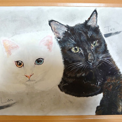 似顔絵　家族　ペット　猫　犬　描きます　（A3サイズ） 7枚目の画像