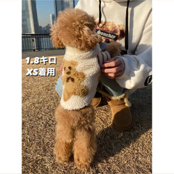 犬服 くまさん ボア ダウンジャケット 韓国 わんこ服 ハンドメイド 9枚目の画像