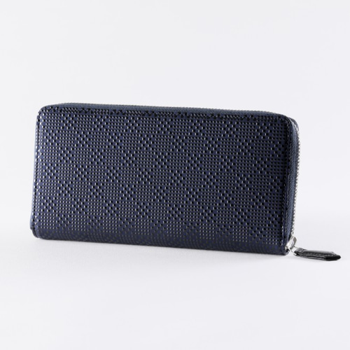 甲州印伝 「ラウンドファスナー束入」 変わり市松（小）柄 長財布 印傳